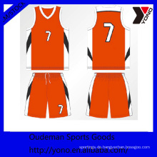 Simples Design sublimiertes Basketball Trikot mit Farbe Orange